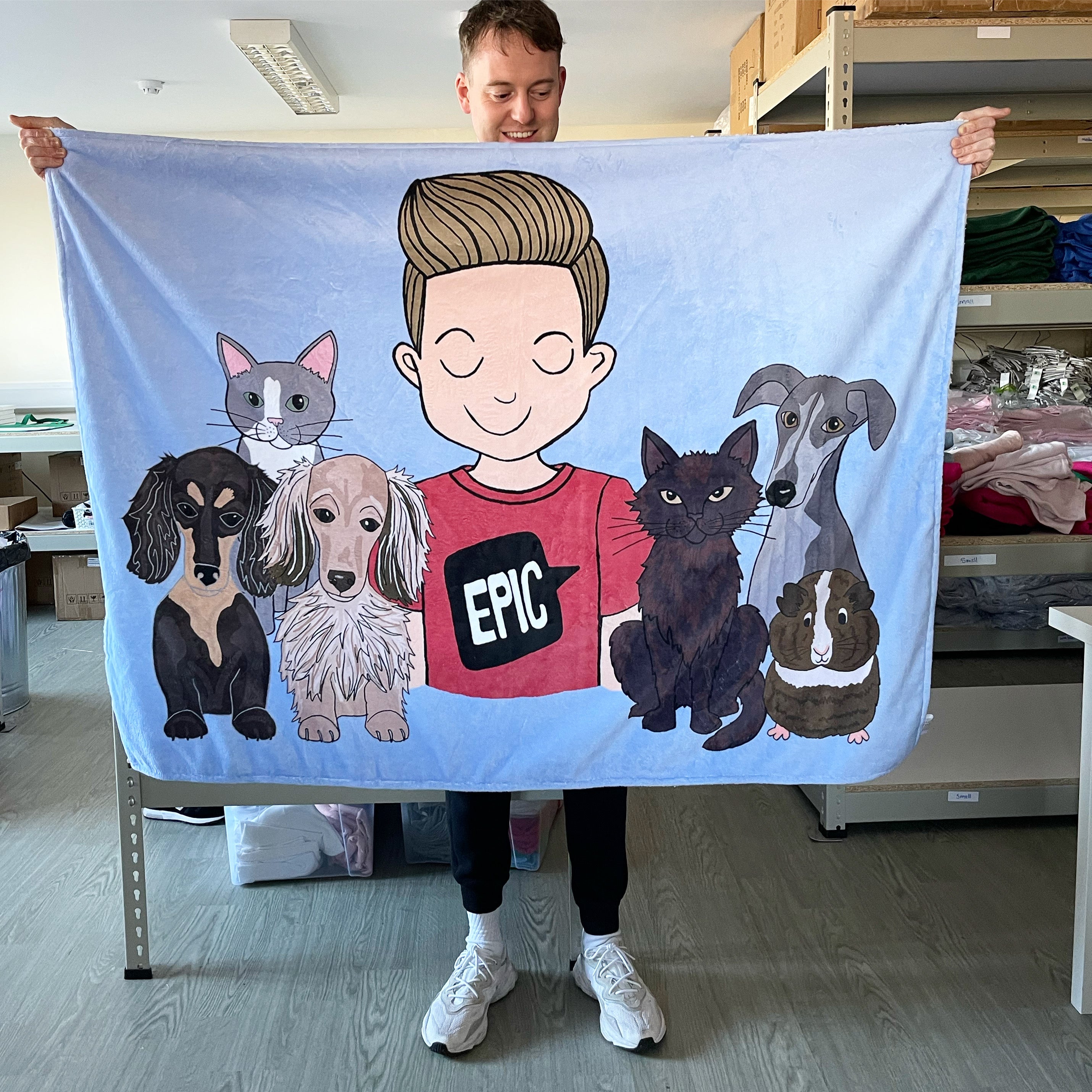 Personalised Kids You and Your Pet Sherpa Blanket