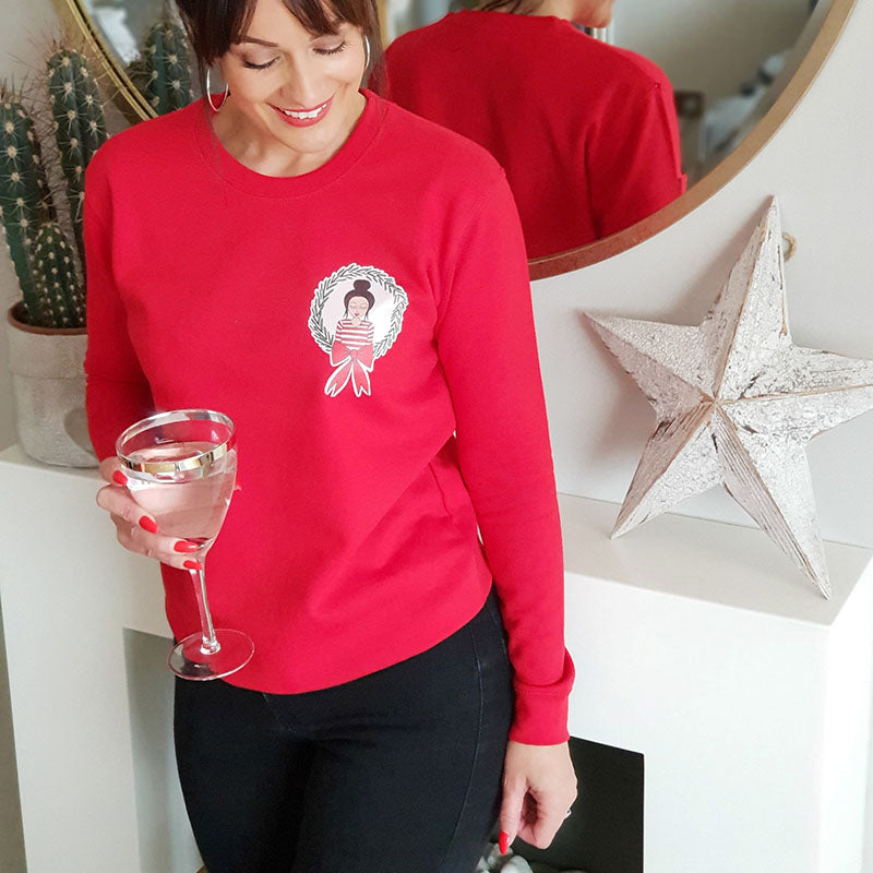 Personalised 'Wreath pocket size' family Christmas jumper 