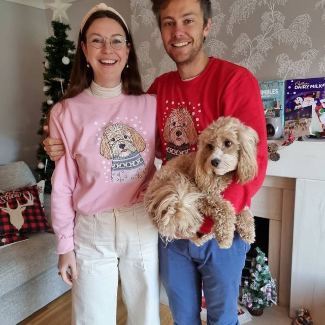 Personalised Pastel Christmas Dog Lover Jumper