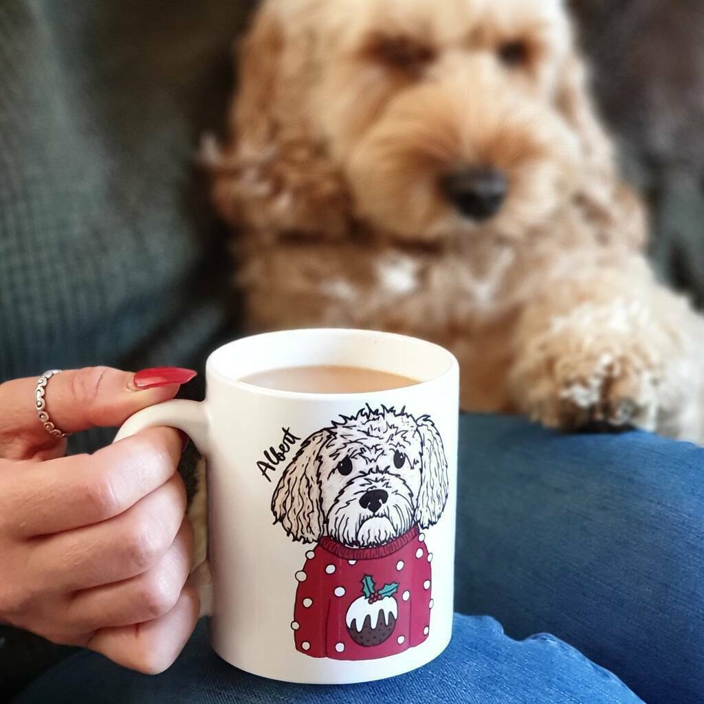 Personalised Dog Lover Christmas Pudding Mug
