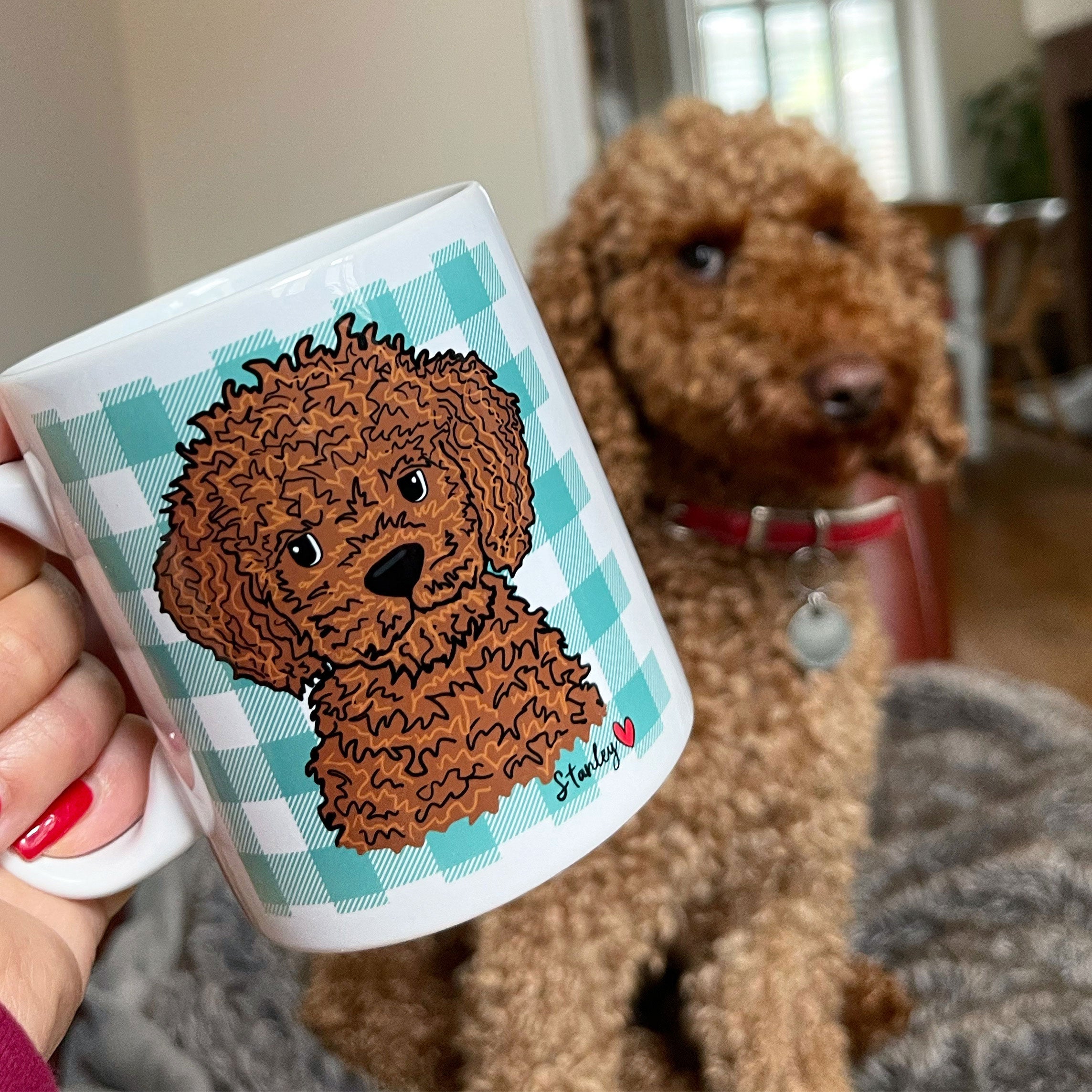 Personalised Dog Lover Check Mug