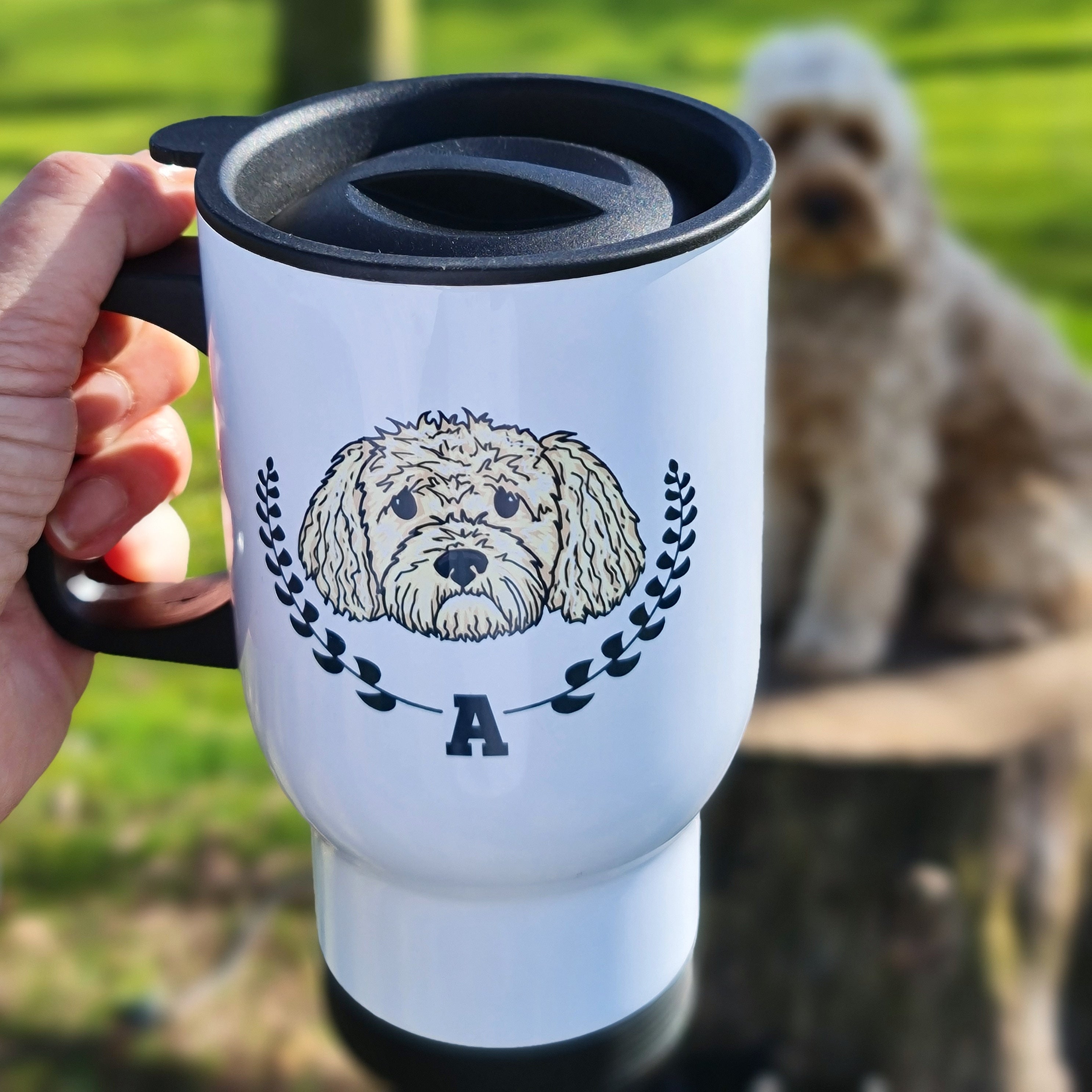 Personalised Pet Varsity Travel Mug