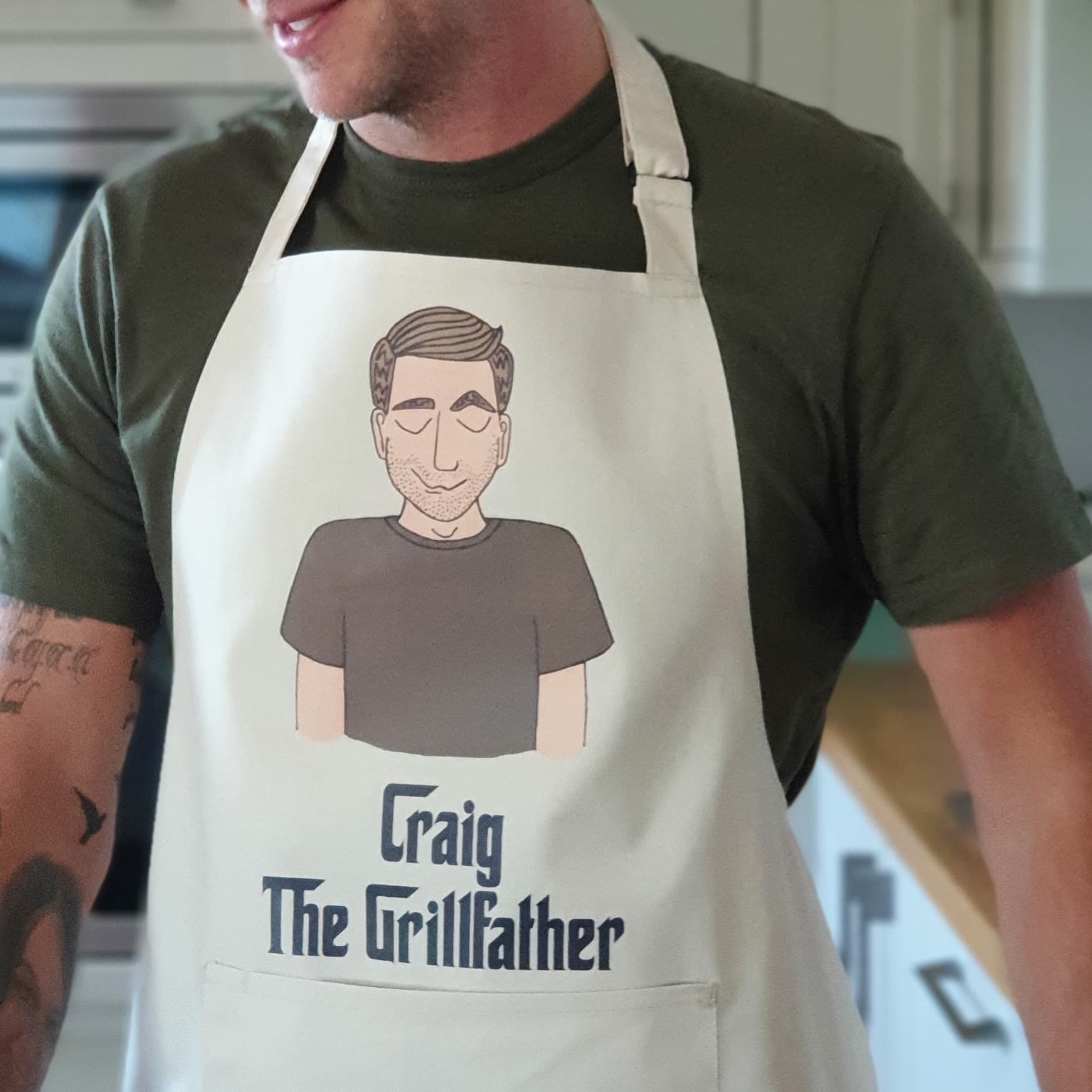 Personalised The Grillfather Mens Apron